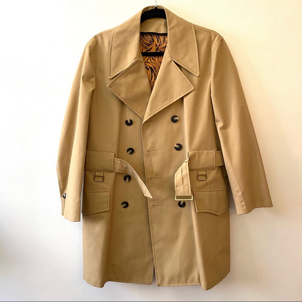 Vintage Domino double breasted belted trench coat size Medium